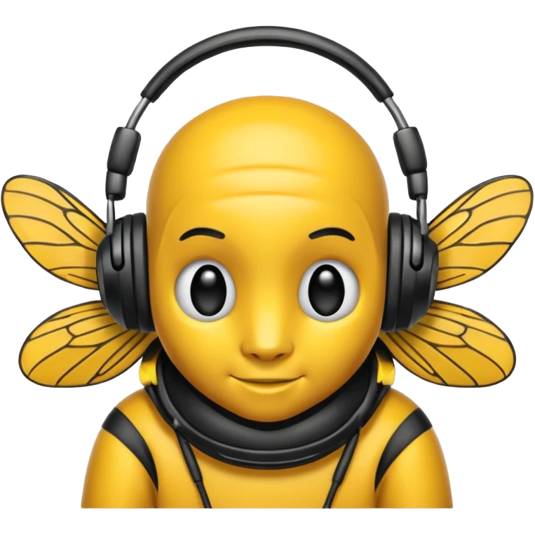DJ bee with headphones emoji