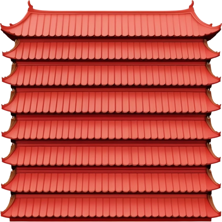 Super minimal Chinese temple roof shape, bare essentials only, iconic symbol emoji
