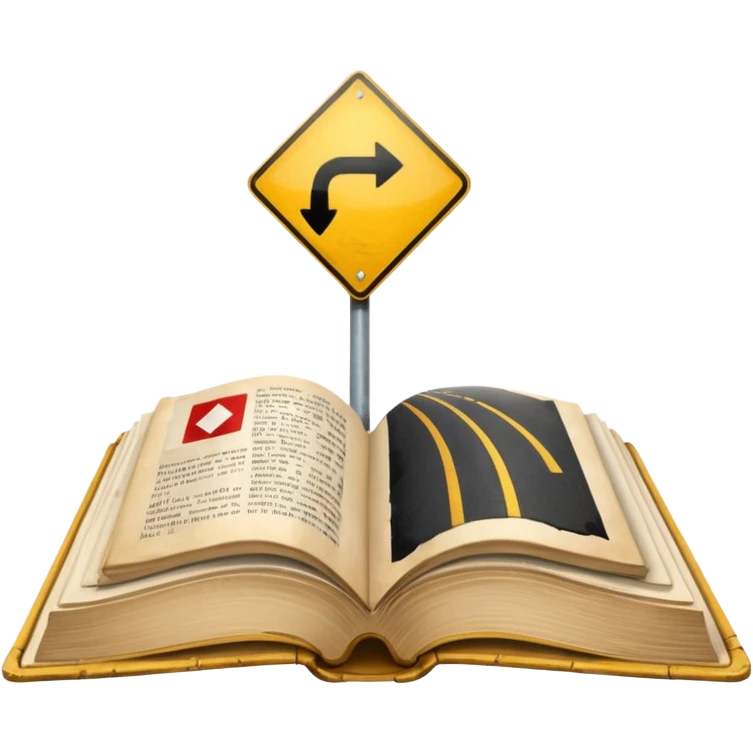 open book with a road sign inside emoji