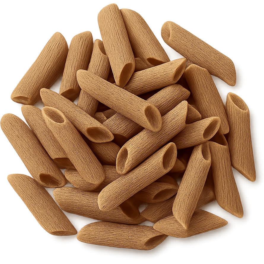 Realistic style loose integral rigatoni pasta with natural details, no background. emoji