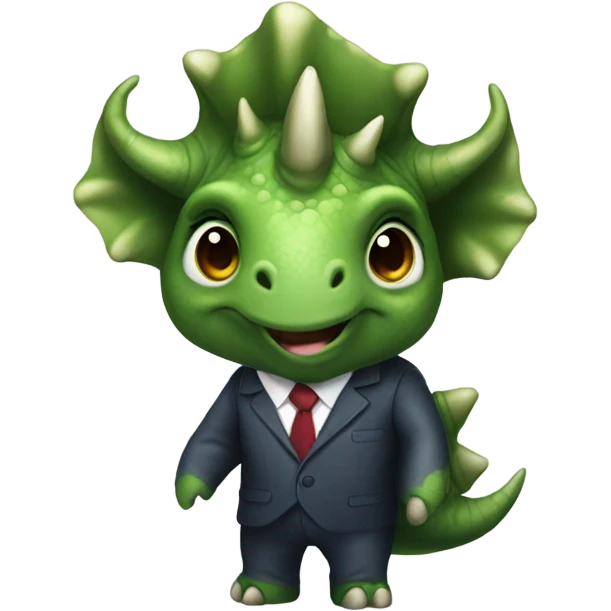 A triceratops wearing a suit  emoji