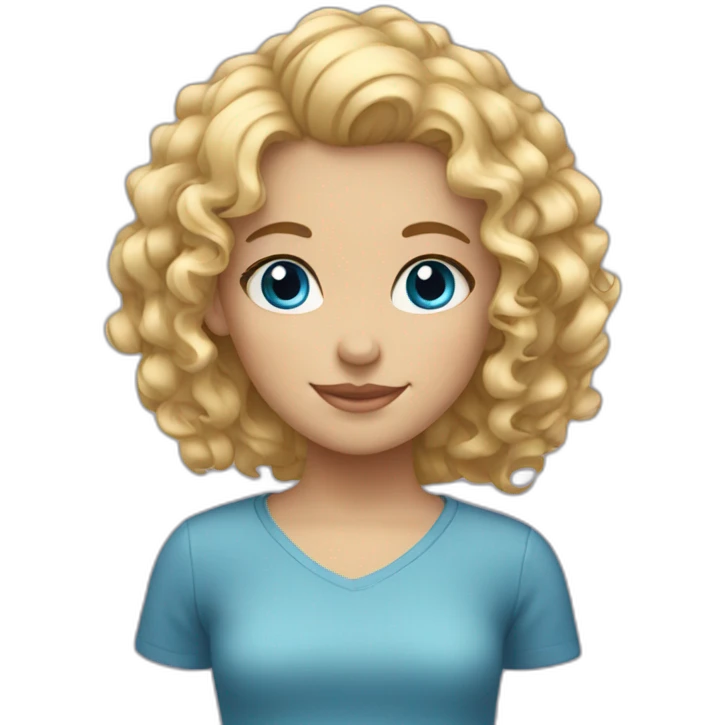 girl with curly blond hair and blue eyes emoji