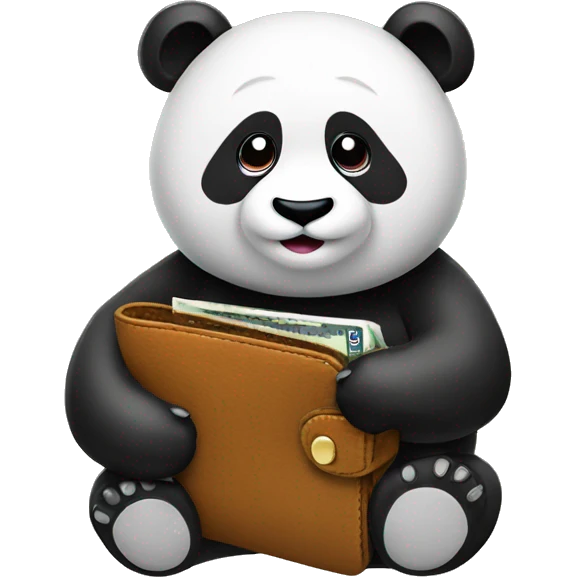 A panda with a wallet emoji