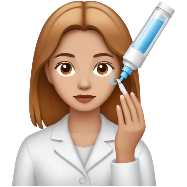 woman with light brown hair undergoing MMP capillary application emoji