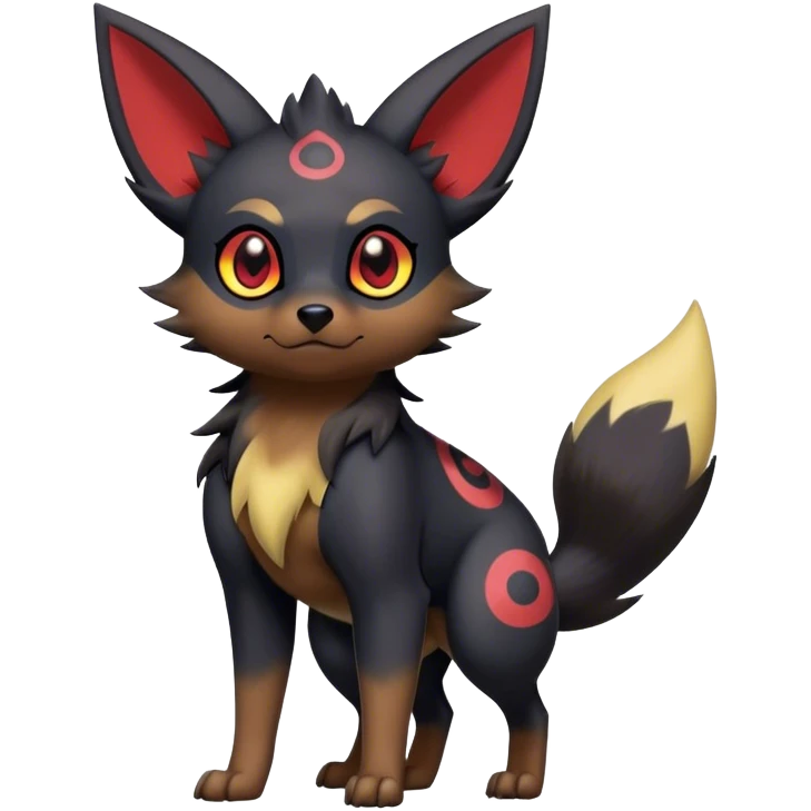 Zorua-Umbreon-hybrid, full body, spot markings emoji