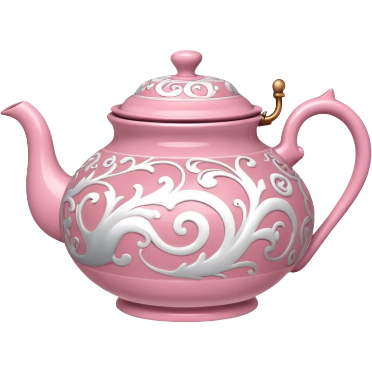 Pink steaming and boiling  tea pot with smoke emoji