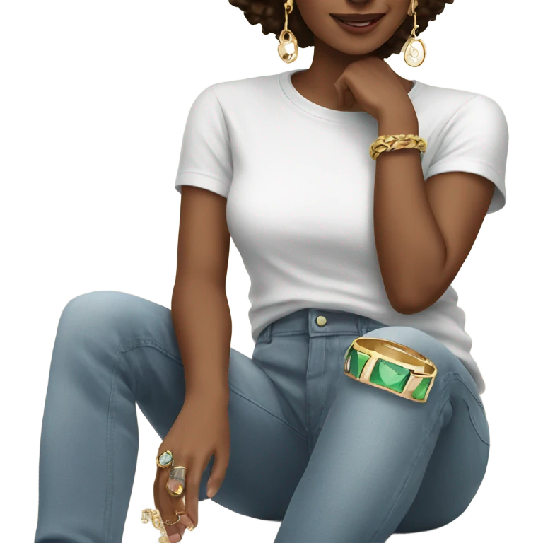 casual moment with jewelry emoji
