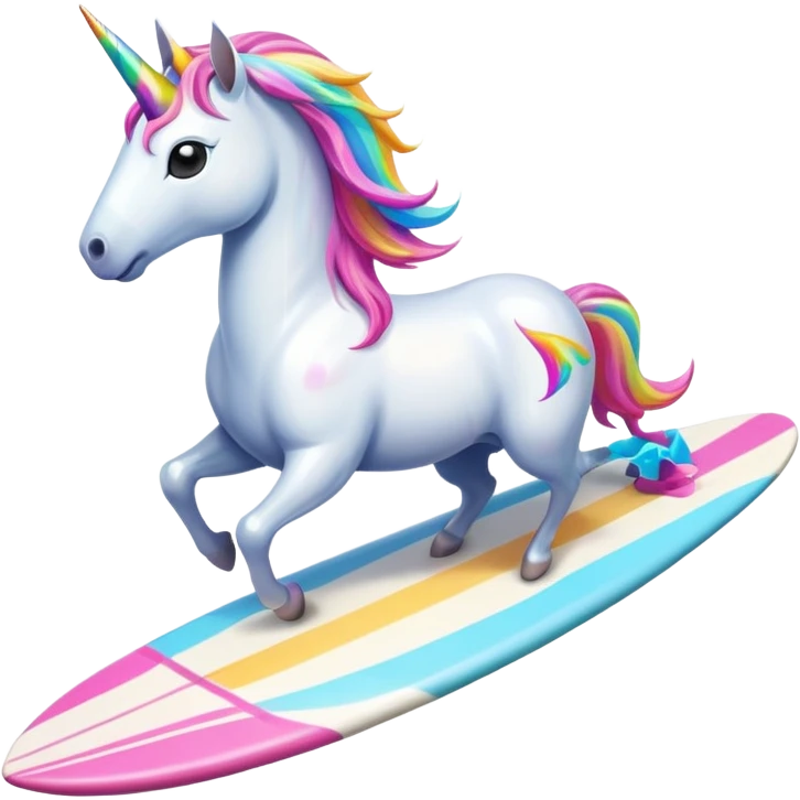 a unicorn surfing emoji