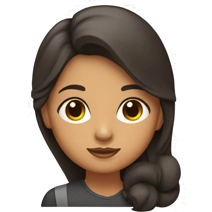 mujer de piel morena con pelo negro emoji