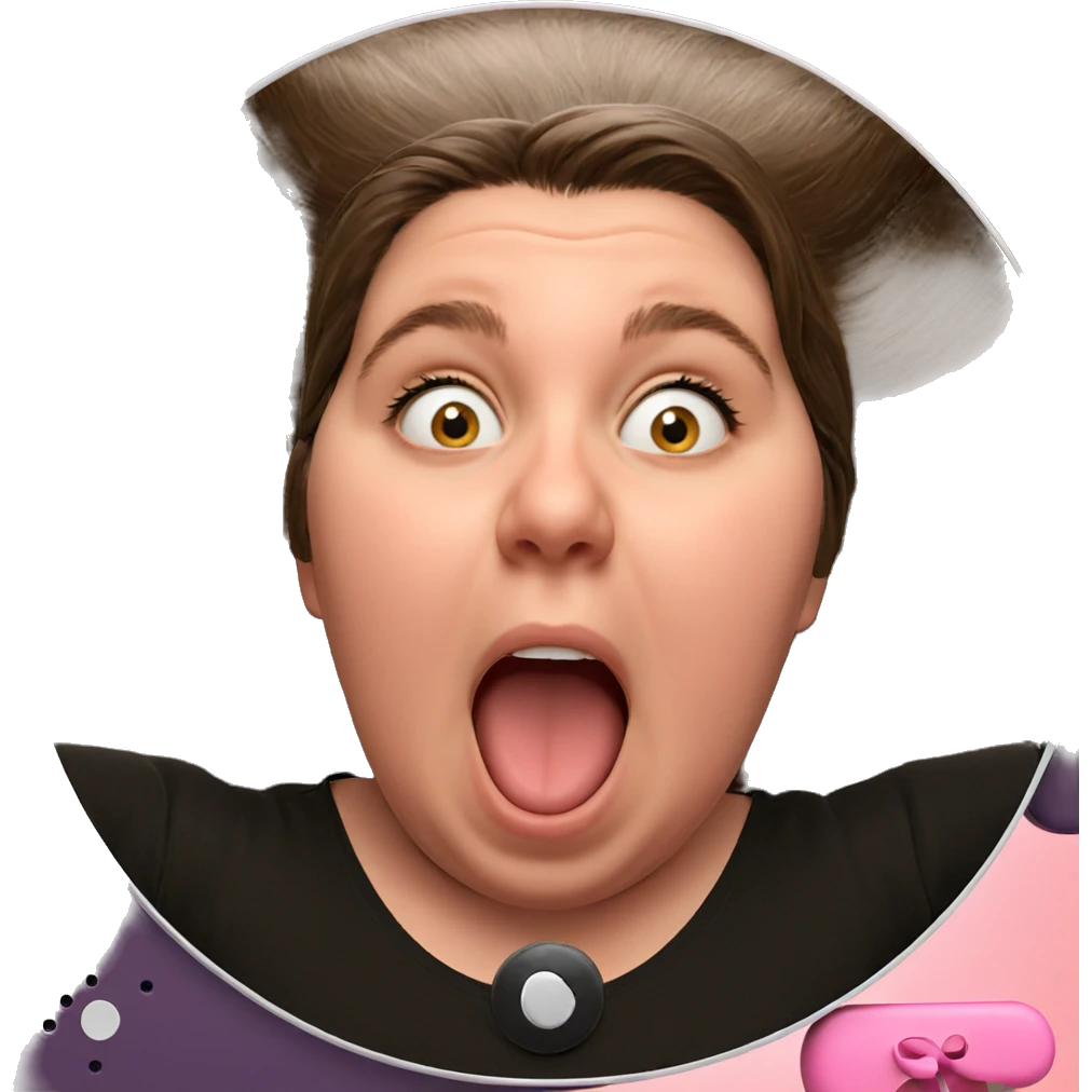 playful girl with phone emoji