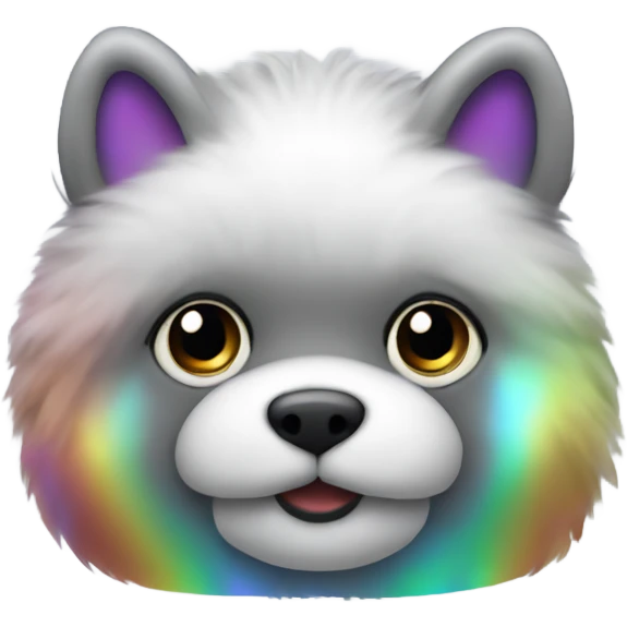 Iridescent car with thick fur  emoji