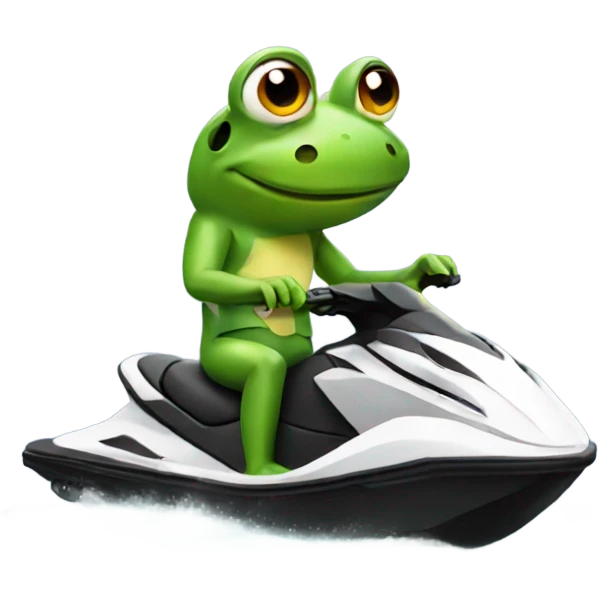 A frog smoking on a jet ski  emoji