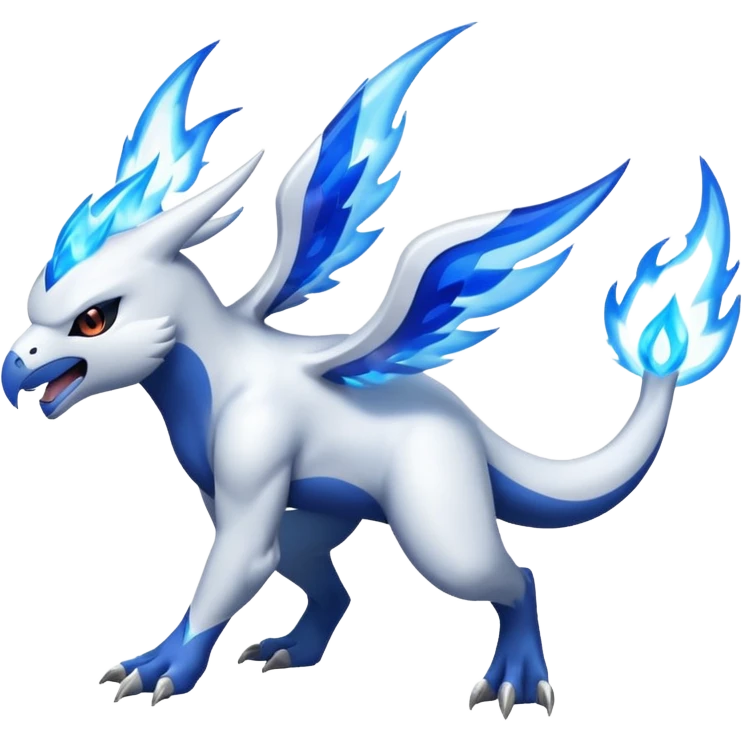 Absol-Latios-Fusion with blue flames (full body) emoji