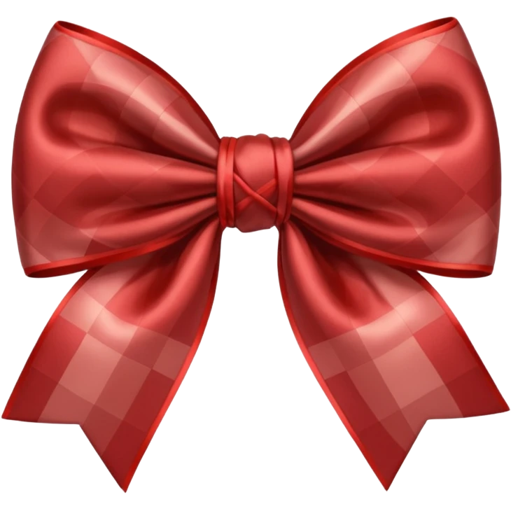 Red brown checked Bow emoji