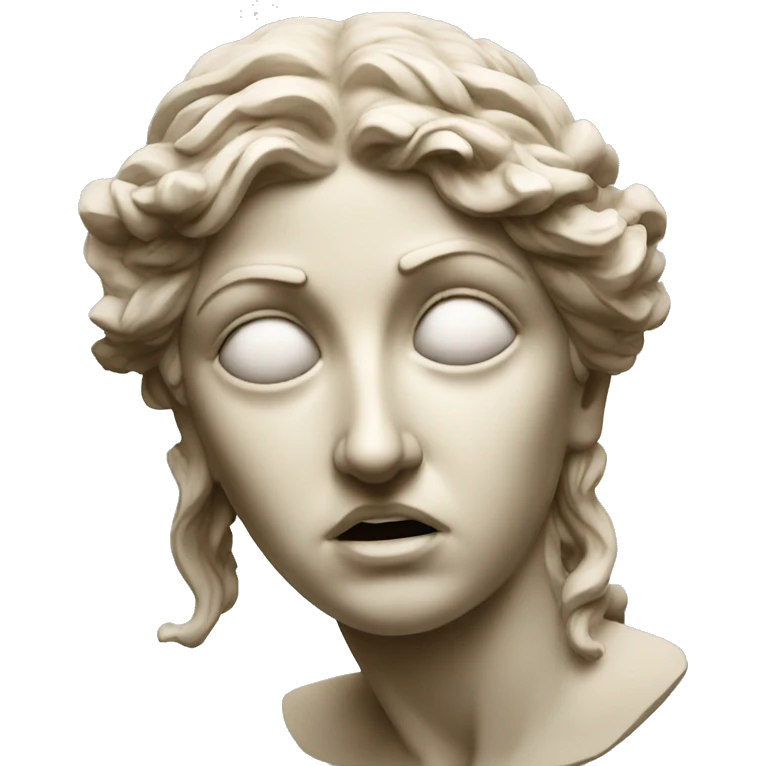 greek goddess sculpture crying emoji