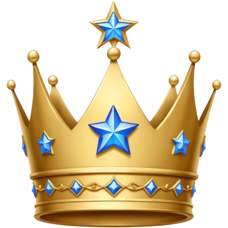 Crown with two blue stars emoji