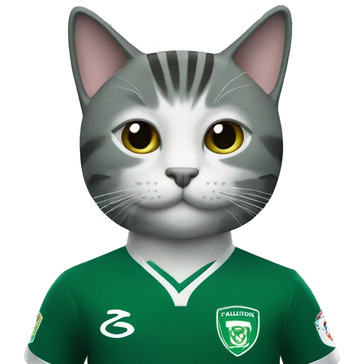 palmeiras FC cat in the team uniform emoji