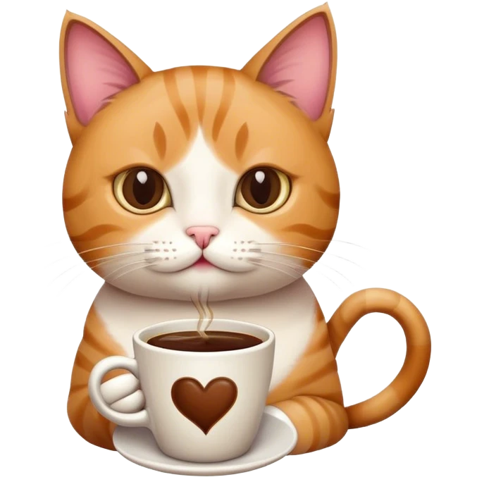 cat with coffe emoji