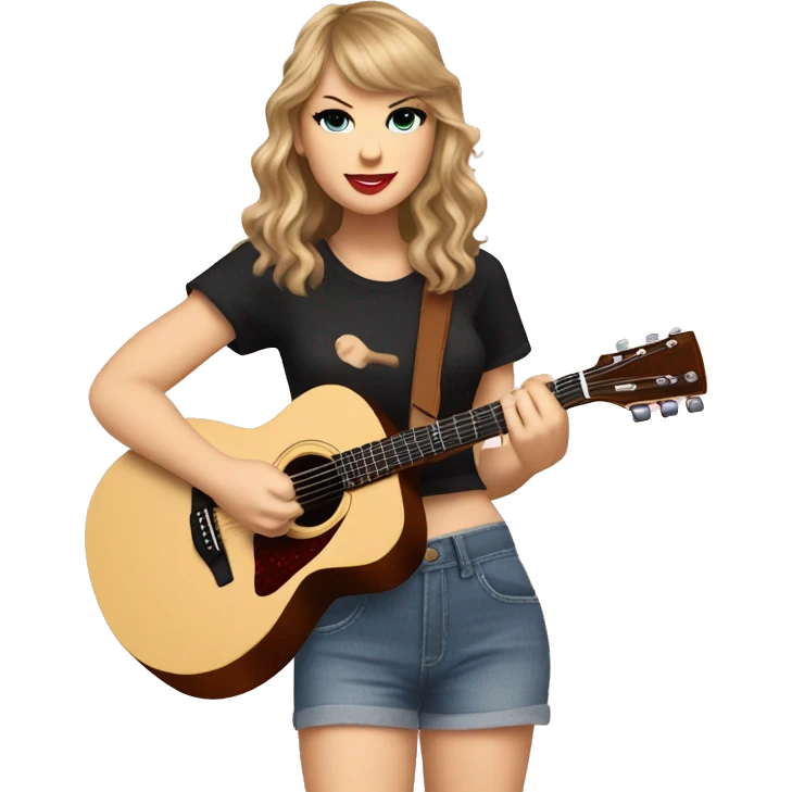 Taylor Swift holding a guitTaylor Swift holding a guitar. emoji