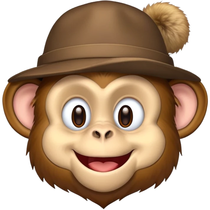 Monkey with hat emoji