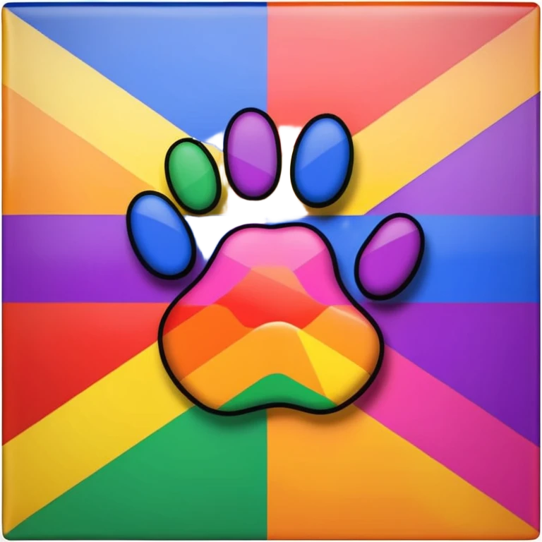stylized gay bear pride flag with paw print, iconic design, no text emoji