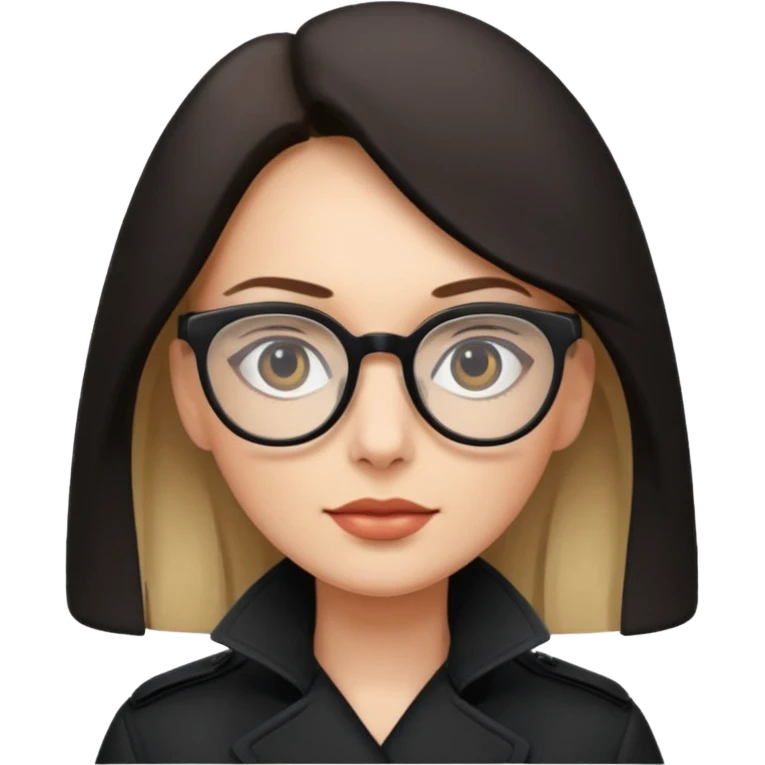 woman in black trenchcoat and glasses emoji