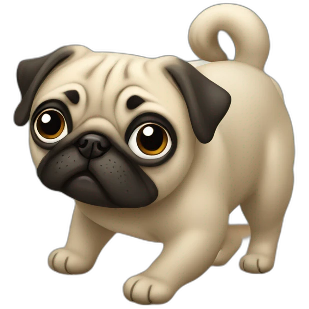 Pug cuidando la casa  emoji