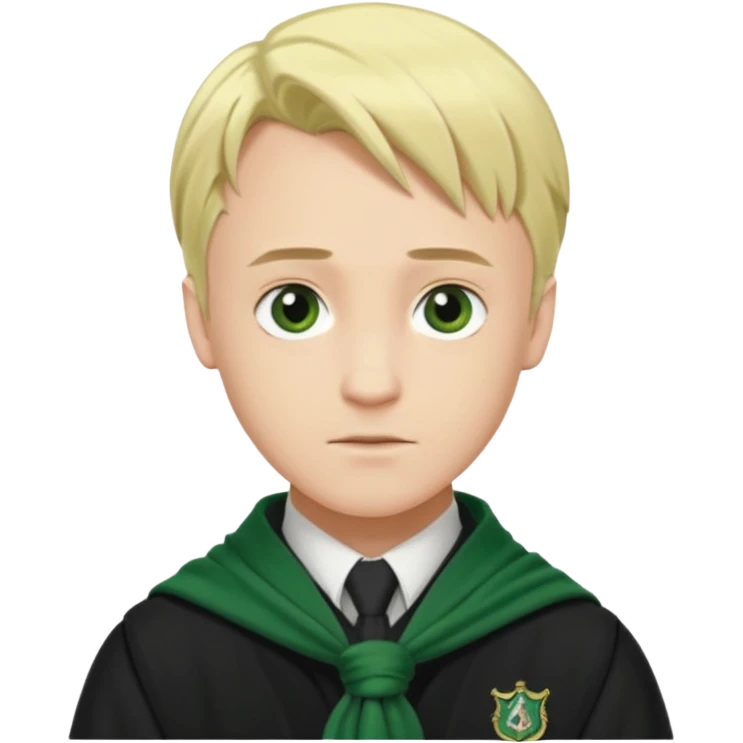 draco malfoy, hogwarts uniform,  green scarf emoji