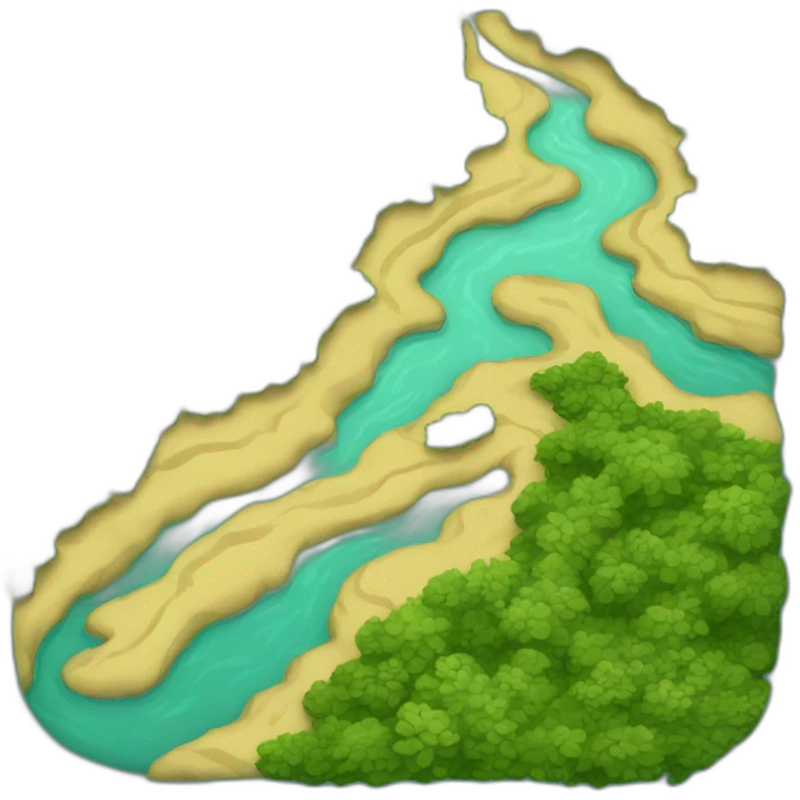 river with gold emoji