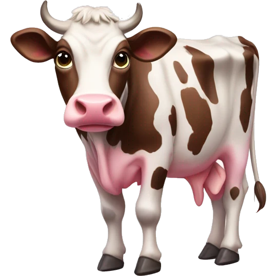 Cow with pink spots, full body shot emoji