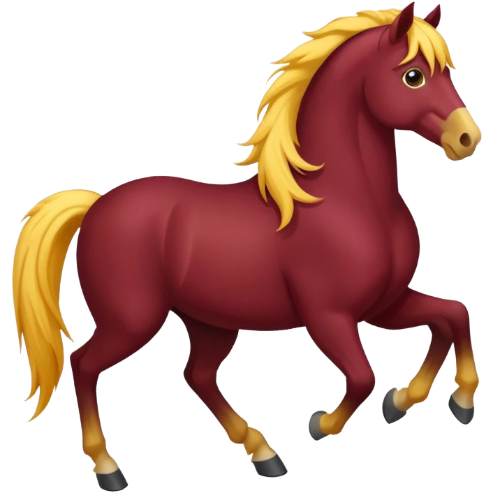 Wild horse maroon and yellow  emoji