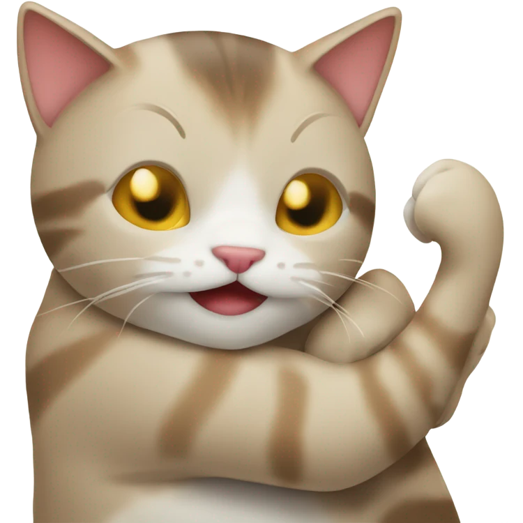Cat giving itself a hug emoji