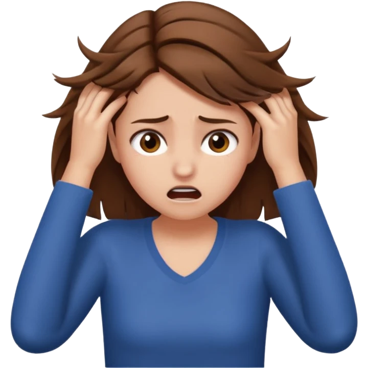 A girl pulling her hair emoji