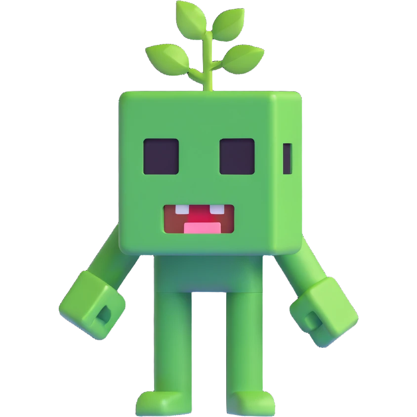 Minecraft creeper 3D emoji emoji