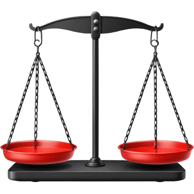 Hanging Balance Scale red black  emoji