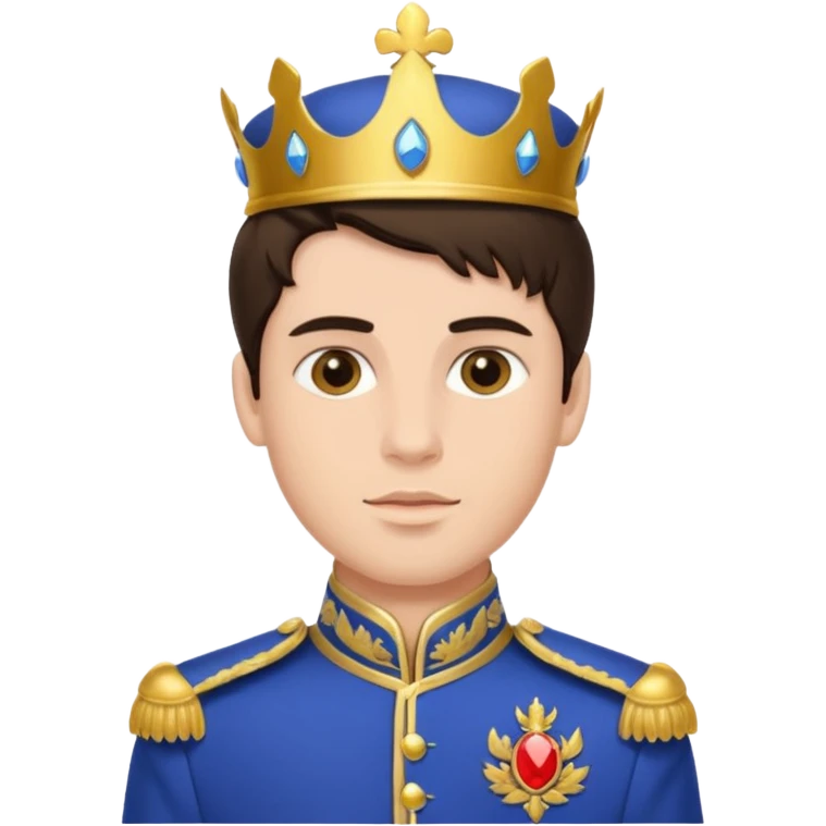 brunette male prince with royal uniform emoji