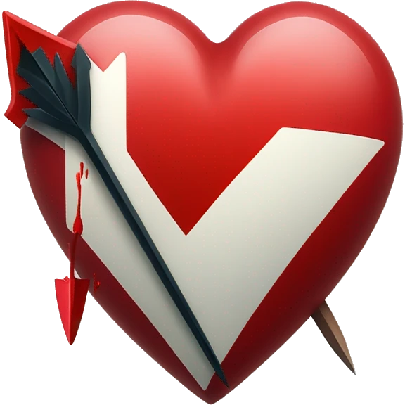 A bleeding red heart with an arrow diagonally emoji