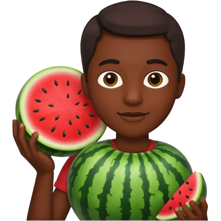 Black person with watermelon emoji