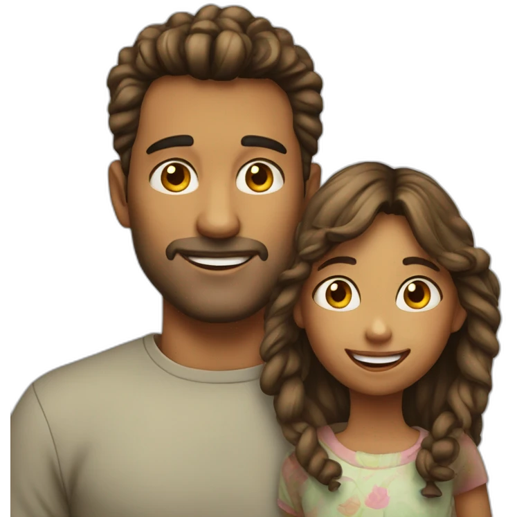 dad(40y) and daughter(10y) crazy emoji