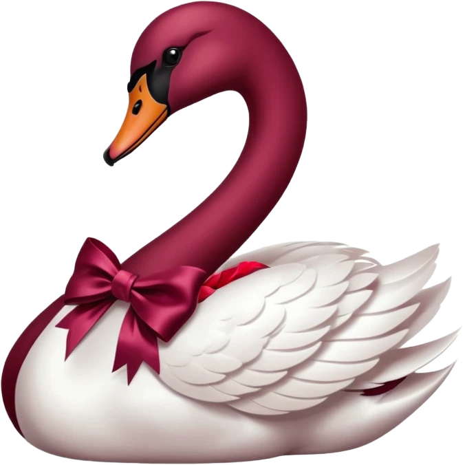 Maroon swan with bow emoji