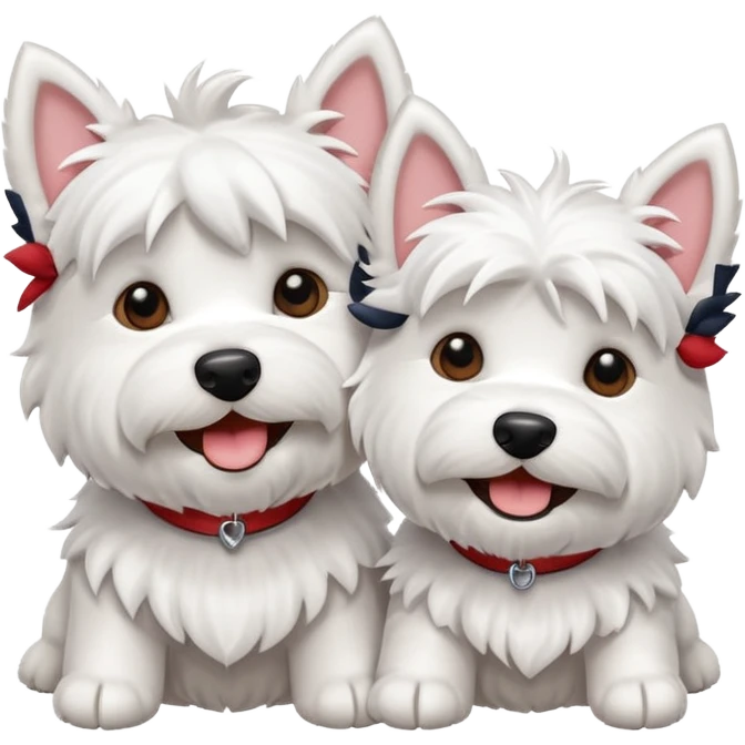 Two smiling Westies emoji
