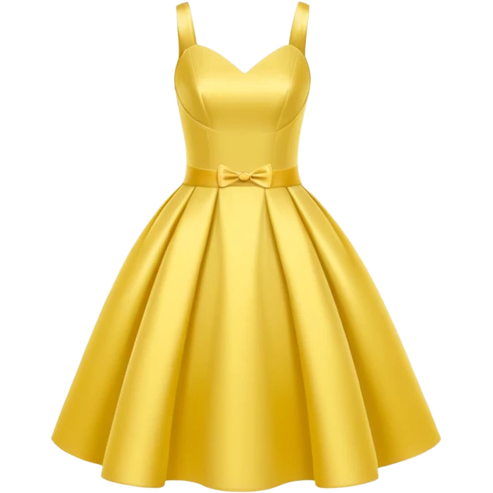 Yellow short satin wedding dress emoji