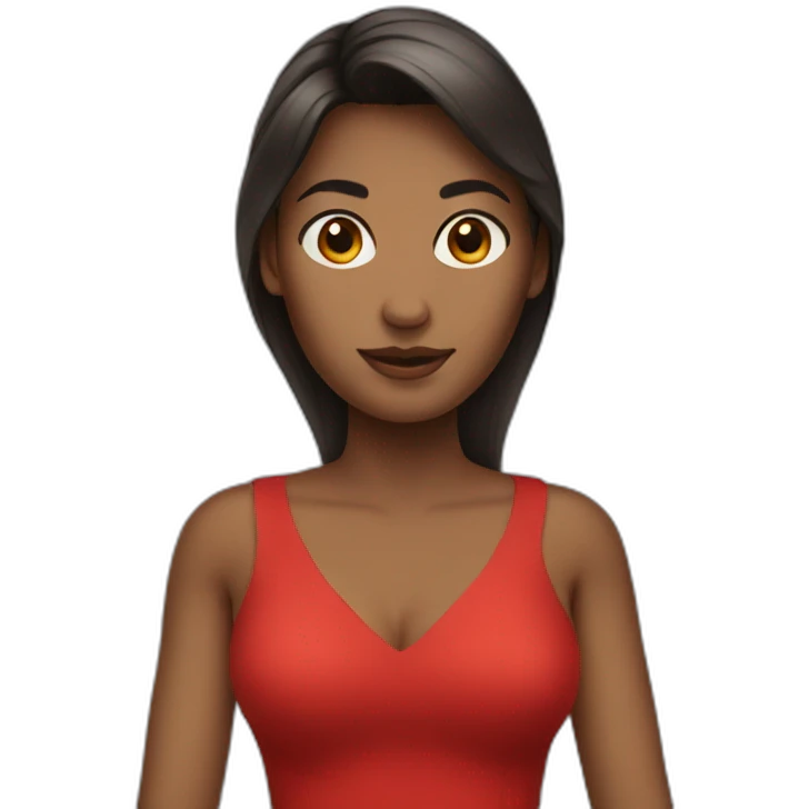 female in a short red dress emoji