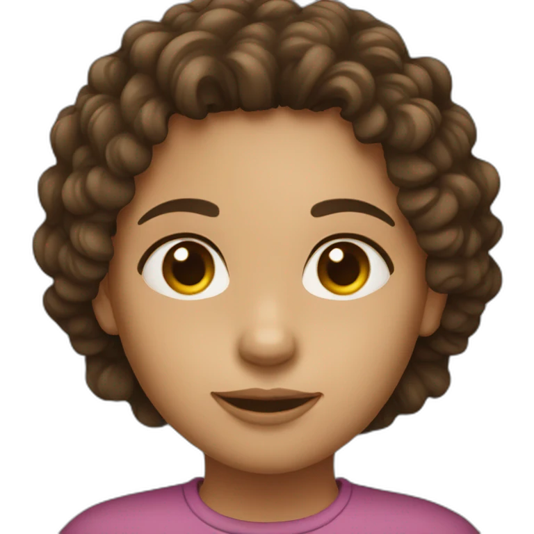 Brunette Long Curly girl emoji