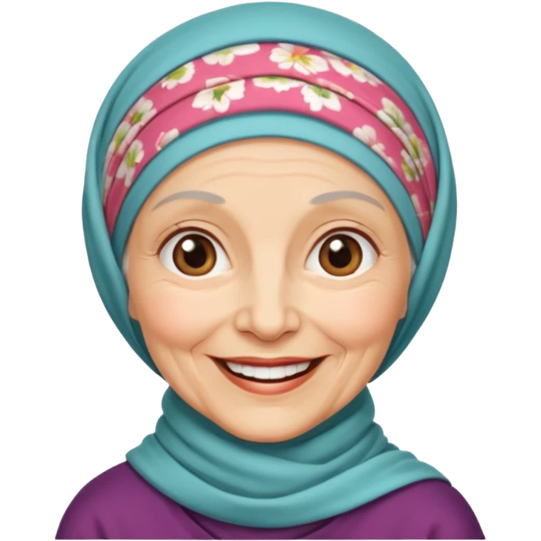 yaşlı beyaz tenli başörtülü teyze emoji