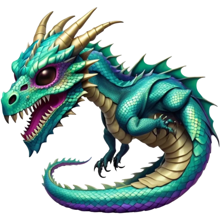 Dragon with a dragon-cadaver-skull-mask (full body) emoji