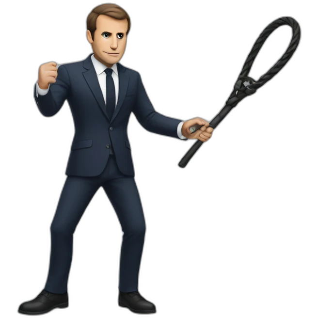 macron hold a whip emoji