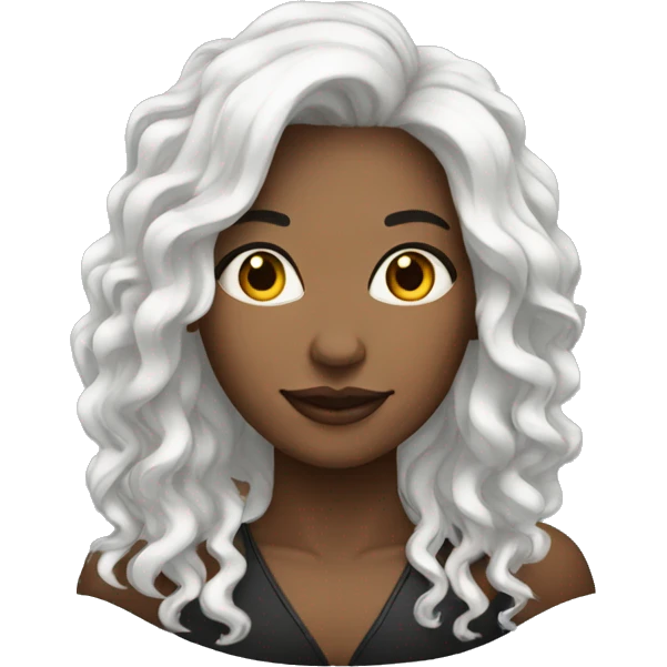 Mulher branca, cabelo preto emoji