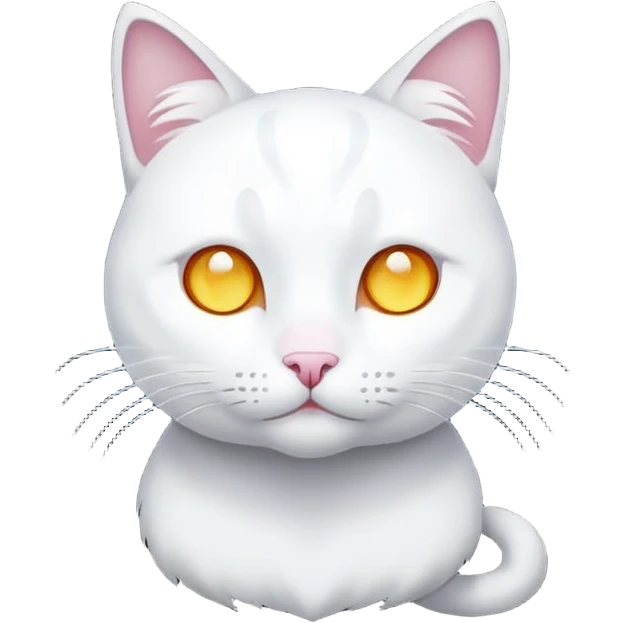 white cat luminous emoji