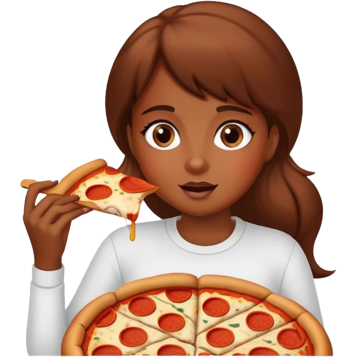 Muslim girl eating pizza emoji